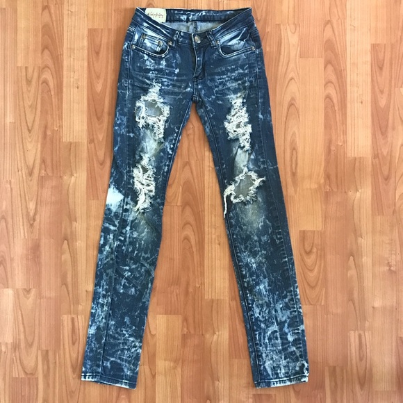 Machine skinny stretch destroyed jeans 28 (25) - Picture 7 of 8